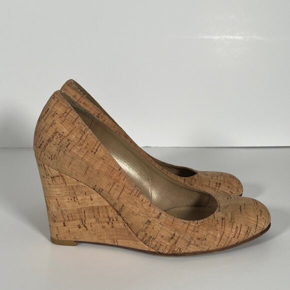 Stuart Weitzman Cork Wedge Heels Size 7.5 - Picture 1 of 7